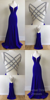 Royal Blue Semi Formal Prom Dress For Teens, Semi Formal Prom Dresses, Graduation School Party Gown